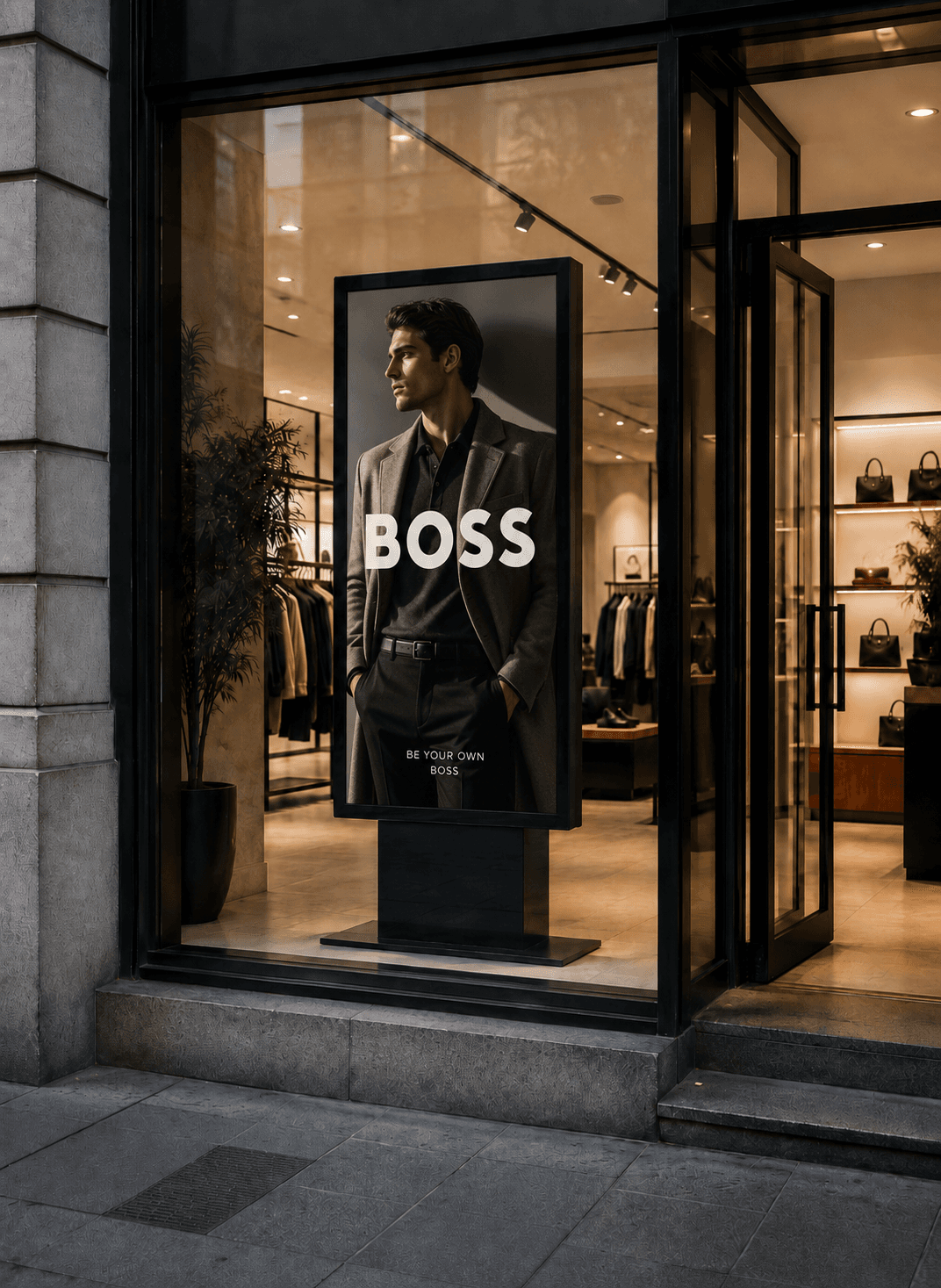 BOSS campaign on a Digital Window screen